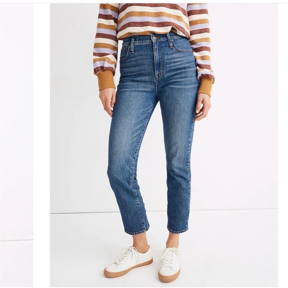Madewell Straight-Leg Jeans in Medium Blue - Picture 2 of 12